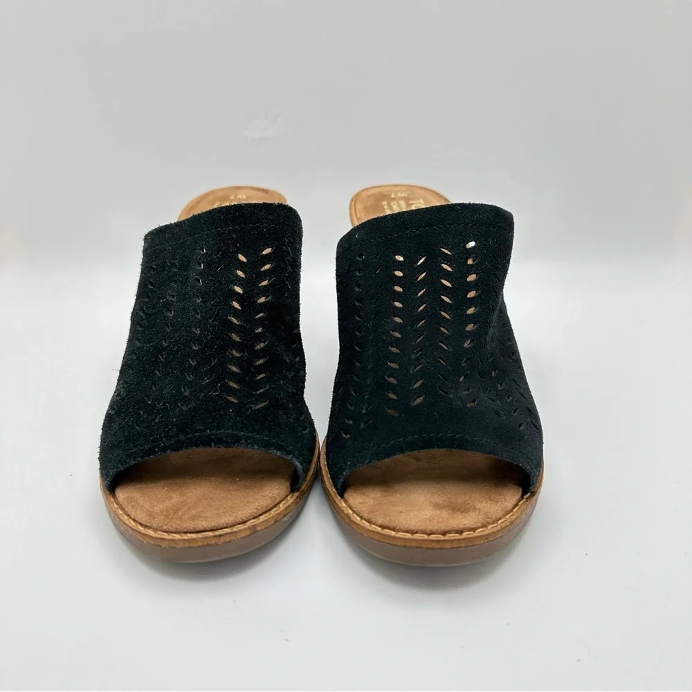 Toms Women Sandals High Heeled Slip On Open Toe Perforated Mules Black S… - Picture 4 of 12